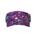 thumbnail image 2 of Kdxio Retro 80s Style Print Sun Visor Hat Golf Visor Adjustable Velcro Outdoor Sports Cap For Men Women, 2 of 7