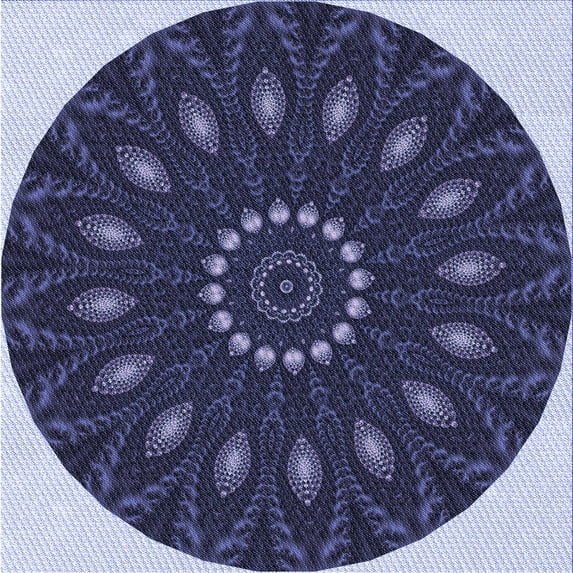Ahgly Company Indoor Square Patterned Night Blue Area Rugs, 6' Square