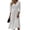 White #21, variant on 3/4 Sleeve Midi Dresses for Women Spring Summer Flowy A Line V Neck Dress Elegant Formal Ruched Dress 3XL