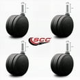 thumbnail image 2 of 4 Inch Black Heavy Duty Floor Safe Twin Wheel Caster 7/16 Grip Ring Stem Set 4, 2 of 2