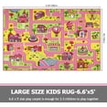 thumbnail image 4 of ORGOWEL kids Educational Rug for Playroom Area Rug Large Size Kids Play Rug Soft Non-Slip Washable Kid Car Road Carpet for Bedroom Playroom Nursery,Pink,5x6.6ft, 4 of 6