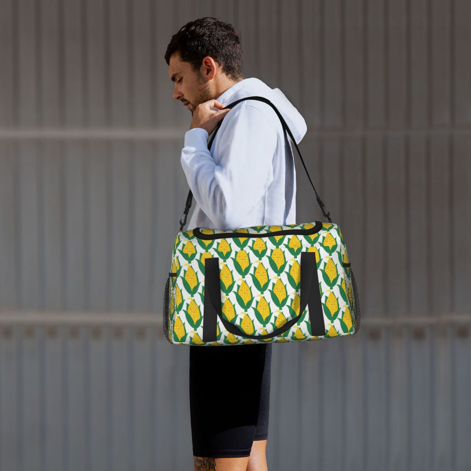 Fuzoiu Corn Cob Print Travel Duffle Bag,Carry On Tote Bags,Duffel Bag,Sport Gym Bag, Hospital Bag for Labor and Delivery, Overnight Bag,Luggage Bag
