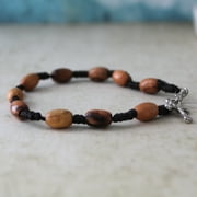 HOLYLAND CRAFTED ART Vintage Handmade Catholic Rosary Bracelet, Single decade rosary, Prayer Bracelet, Wood Rosary Bracelet, Craft Gift, Handmade Bracelet Gift.