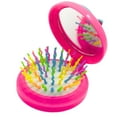 thumbnail image 4 of Small Folding Pocket Hair Brush with Mirror – Compact Detangling, Massage Comb 1 Pack, 4 of 8