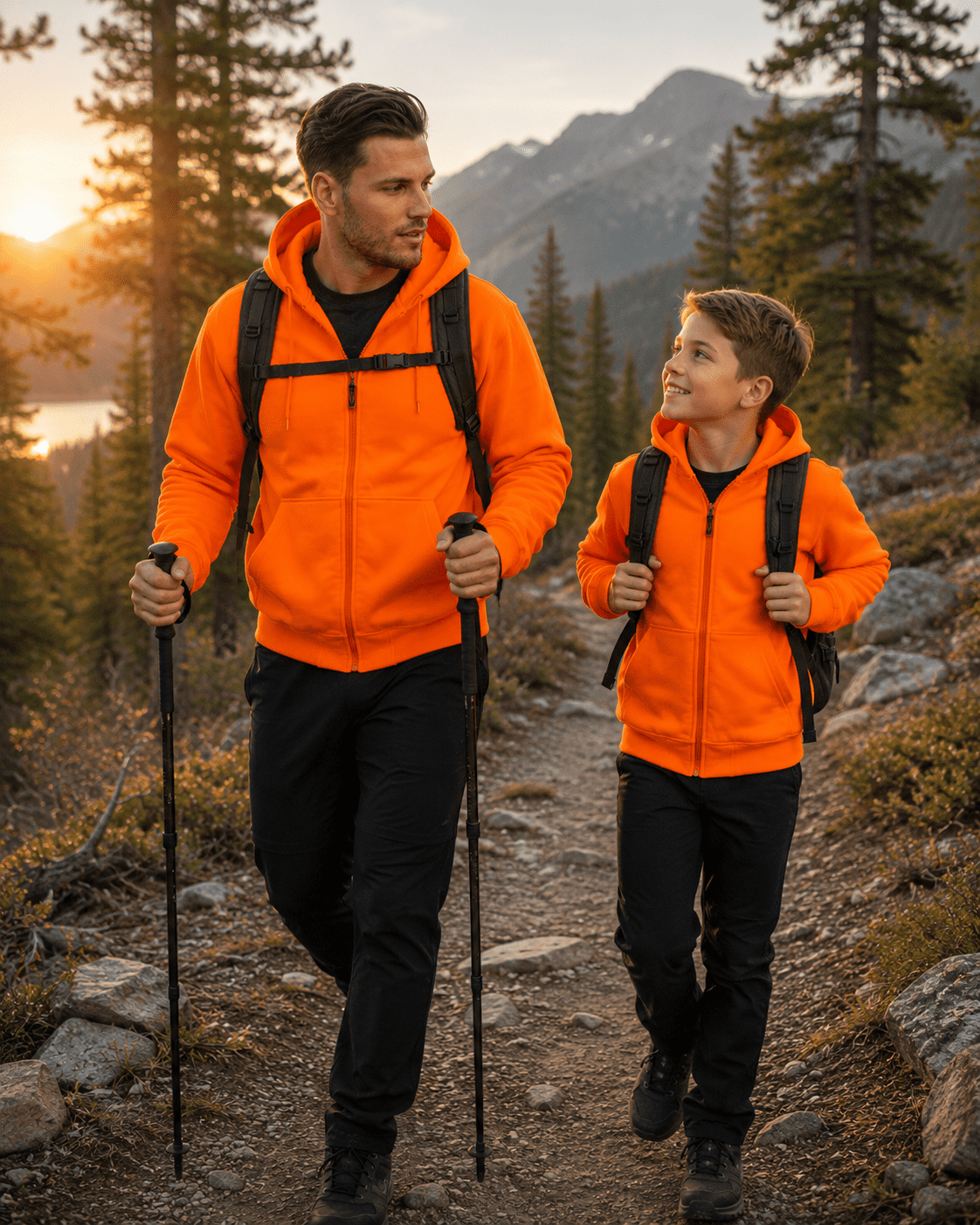 TrailCrest Safety Blaze Orange /Pink/ Camo Double Fleece Full Zip Hoodie (5X, Blaze Orange)