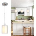 thumbnail image 4 of IVV Modern Pendant Light Fixtures, Industrial Hanging Ceiling Lamp with Double Shade, Minimalist White Pendant Lighting for Kitchen Island Decor Living Room Hallway Bedroom Dining Hall Bar (1 Pack), 4 of 8