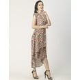 thumbnail image 3 of Moomaya Short Sleeve High-Low V Neck Printed Dress -Women's Stylish Summer Dress, 3 of 9