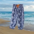 thumbnail image 3 of Toddler Baby Boys Girls Long Pants Flower Printed Wide Leg Elastic Waist Cotton Mosquito Pants Summer Casual Loose Thin Bloomers for 2-12 Years, 3 of 5