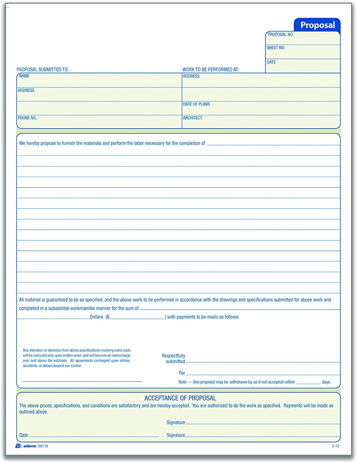 Adams Proposal Template