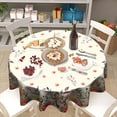 thumbnail image 6 of Happy Easter Tablecloth Round 60 Inch Spring Flowers Bunny Table Cloths Polyester Fabric Easter Flowers Rabbit Table Cover for Kitchen Dining Room Picnic Party Spring Outdoor, 6 of 6