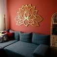 thumbnail image 4 of 3D Lotus Mandala Metal Wall Art - Bohemian Wall Decoration - 59" x 39", 4 of 10