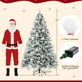 thumbnail image 4 of Costway 7 FT Pre-Lit Snow Flocked Christmas Tree Hinged Xmas Tree with 8 Modes 320 Lights, 4 of 10