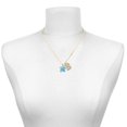 thumbnail image 2 of Delight Jewelry Silver-tone Blue Plumeria Flower - Large Goldtone Crystal Initial - B - Charm Necklace, 17.5"+2", 2 of 4