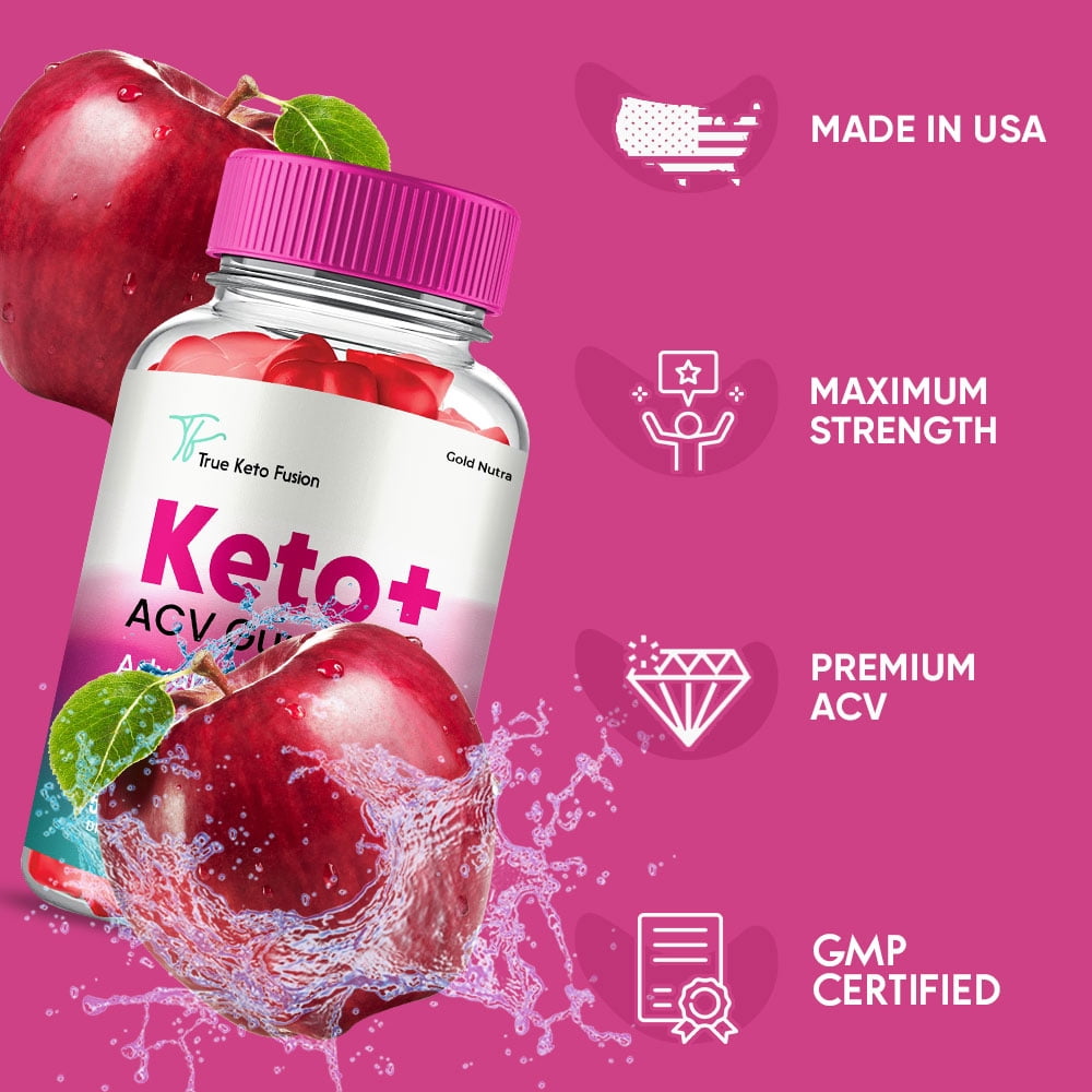 True Keto Fusion Keto + ACV Gummies Supplement for Ketogenic Diet, Premium Formula, Organic Ingredients, 3 Month Supply (3 Pack)