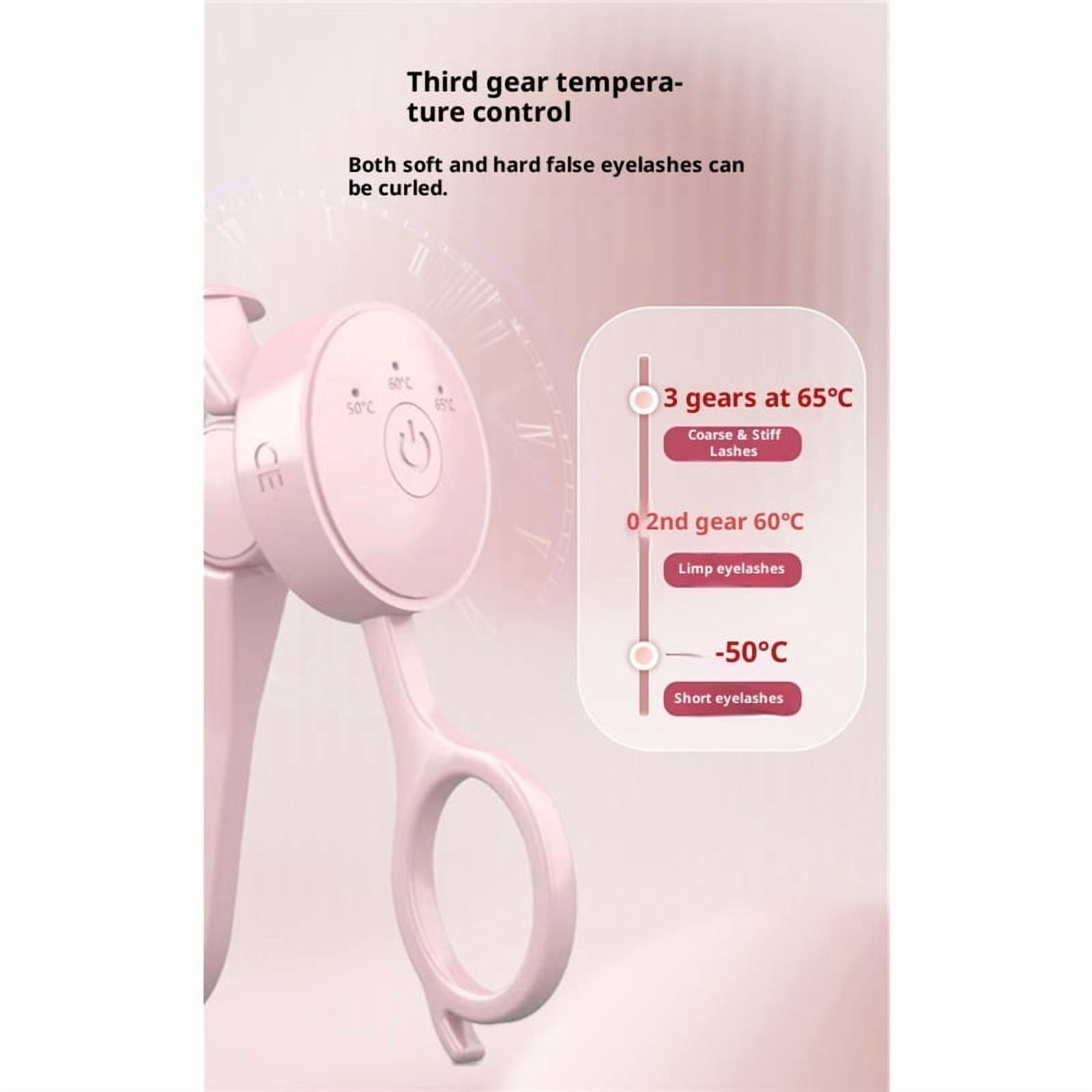 2pcs Heated Eyelash Curlers with 3 Heating Modes, Rechargeable Electric Eyelash Curler with Type-C, Anti-Burn Mini Lash Curler, Gift for Women Girls, Pink