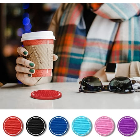 

Car Coasters， Crystal Rhinestone Car Coaster，2.76 inch Silicone Diamond Car Cup Holder Coasters Suitable for Most Car，Car Coasters for Women(2 Packs)