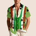 thumbnail image 5 of SGFCWSX Men's St. Patrick's Day Short Sleeve Shirt Tuxedo Shamrock Print Button Down Party Costume Shirt Green Size XL, 5 of 9