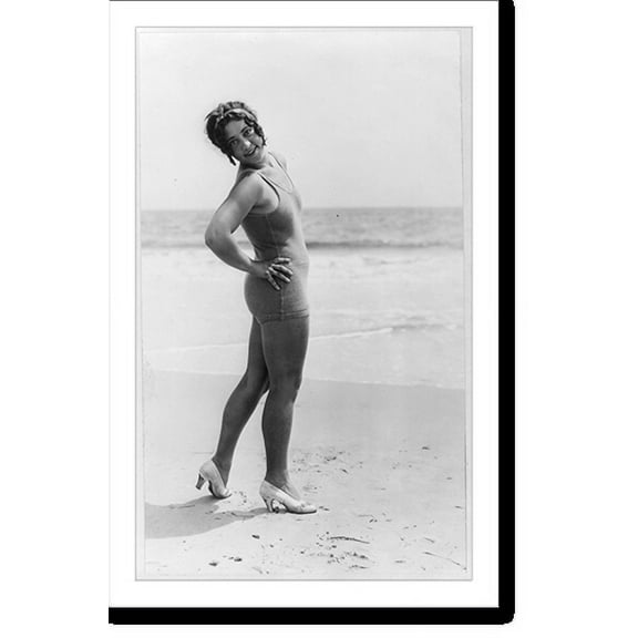 Historic Print, [Woman posed in bathing suit], 16" x 20"