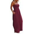 thumbnail image 3 of Women Summer Sleeveless Jumpsuit Casual Strapless Wide Leg Jumpsuit, 3 of 5