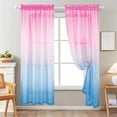 thumbnail image 6 of Gumesh Pink Sheer Curtains - Gradient Semi Voile Grommet Top Window Curtains for Bedroom and Living Room, 52 x 84 Inches Long, 6 of 6