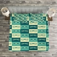 thumbnail image 3 of Ambesonne Indie Quilted Bedspread Set 3 Pcs, Vintage Eyeglasses Cool, Queen Size, Petrol Blue Turquoise, 3 of 3