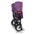 thumbnail image 5 of WonderFold Outdoor High-End NEW GENERATION Collapsible Utility Folding Wagon with Canopy, Auto Locks, Spring Bounce, Brakes, Stand, EVA Wide Tire (Purple), 5 of 9