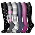 thumbnail image 4 of Compression Running Socks, Moisture-wicking, 6-pair Set, Breathable Fabric, for Fitness, Supportive Fit, Outdoor Training, Athletic Wear, Running Gear,YISHFHP,C, 4 of 8