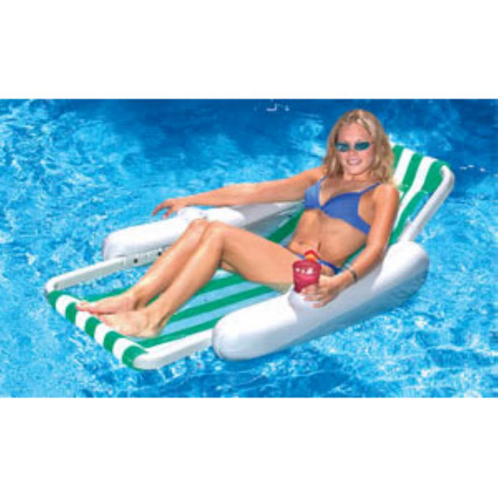 NOS Vintage 1990 Intex Lounge Inflatable 18 Pocket Lounge Pool Raft Floatie 