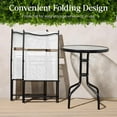thumbnail image 4 of Brezey 3-Piece Patio Bistro Dining Furniture Set w/Textured Glass Tabletop, 2 Steel Folding Chairs, Polyester Fabric，White, 4 of 9