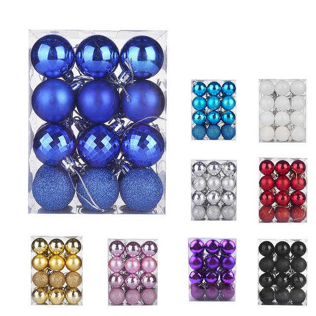 LSLJS 24Pcs Christmas Tree Balls, 1.18" Christmas Balls Shatterproof Christmas Ornaments Decorations for Christmas Tree Hanging Decorative Bauble Set for Home Party Wedding Decor