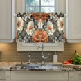 thumbnail image 2 of Yayeee Kitchen Curtains Tier Pair Light Filtering 27"x24" Rod Pocket Short Cafe Window Panel, Gray Floral Pattern, 2 of 7