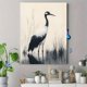 thumbnail image 4 of Qisvanset 12x16 Inch With Frame 2D Flat Wall Art Japanese Crane Traditional Ink Asian Minimalist Decor, 4 of 8