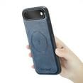 thumbnail image 4 of Magnetic Phone Case for iPhone Air, Classic Business Shockproof Protective Compatible with MagSafe Charging PU Leather Back Case for Men Women for iPhone Air - Blue, 4 of 5
