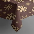 thumbnail image 3 of Brown Christmas Snowflake Pattern Rectangle Tablecloth 60"x84",Waterproof Polyester Rectangle Table Cloth, Wipeable Spillproof Polyester Tablecloth for Dining, Camping, Indoor and Outdoor, 3 of 5