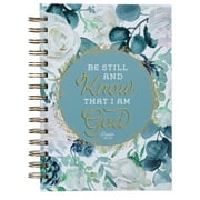 Christian Art Gifts Inspirational Spiral Journal Lined Notebook for Women Be Still and Know Ps. 46:10 Teal 192 Ruled Pages, Large Wire Bound Hardcover (Hardcover)