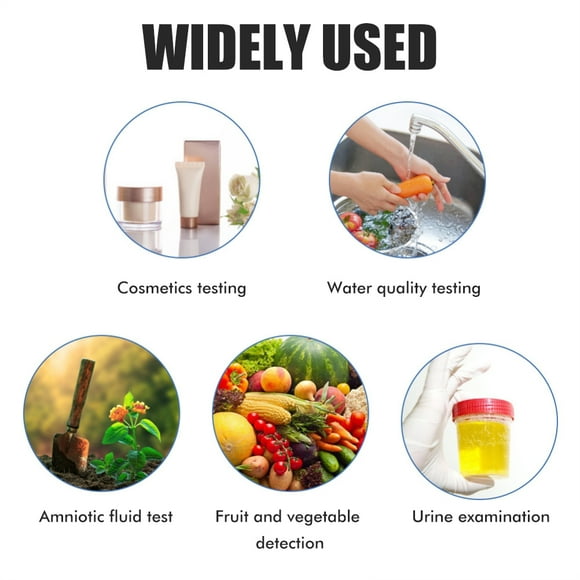 Paquete de 20 tiras de papel de prueba de 1600 pH 1-14, papel de prueba extenso para análisis de agua, suelo, alimentos y dietas para mascotas, monitoreo del pH