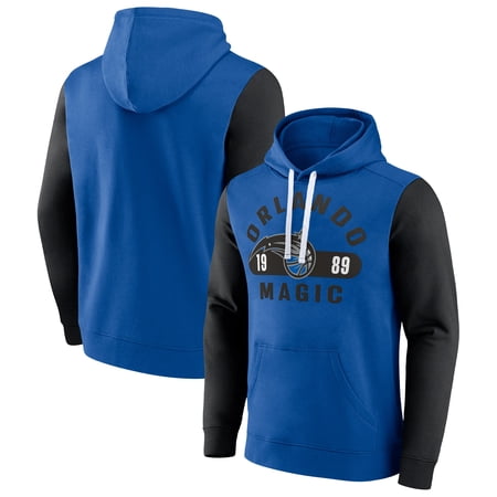 Men's Fanatics Branded Blue/Black Orlando Magic Attack Colorblock Pullover Hoodie