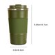 thumbnail image 2 of Taza de viaje de acero inoxidable con cubierta de cuero, taza de café aislada de 15 oz, tapa abatible a prueba de fugas, 12 horas caliente/fría, vaso de negocios portátil para hombres y mujeres, 2 of 7