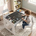 thumbnail image 2 of Costway Multifunctional Kids Table & 2 Chairs Set with Removable Double-sized Tabletop Gray + White, 2 of 10