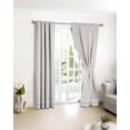 thumbnail image 3 of Farmhouse Beige White Striped Blackout Curtains for Bedroom/Living Room, Thermal Insulated Kitchen Curtains, Modern Stripes Grommet Darkening Window Treatment Drapes 52"x84"x2, 3 of 8