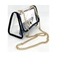 thumbnail image 3 of Bolso de mensajero transparente, Bolso de mujer con cadena transparente de PVC aprobados por el estadio, Ver, 3 of 9