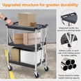 thumbnail image 4 of AOILE 3-Tier Stainless Steel Trolley Cart – Foldable Utility Serving and Storage Rolling Car with Wheels, Ideal for Hotels, Restaurants, Catering, and Trains, Black, 4 of 7