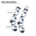 thumbnail image 5 of Easygdp Navy Blue Anchor Soccer Socks Sport Knee High Socks Calf Compression Athletic Socks for Men and Women, 5 of 9