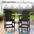 thumbnail image 2 of LOYALICE Tall Plastic Adirondack Chair Set of 2 W/ Outdoor Barstools and Connecting Tray, Black, 2 of 11