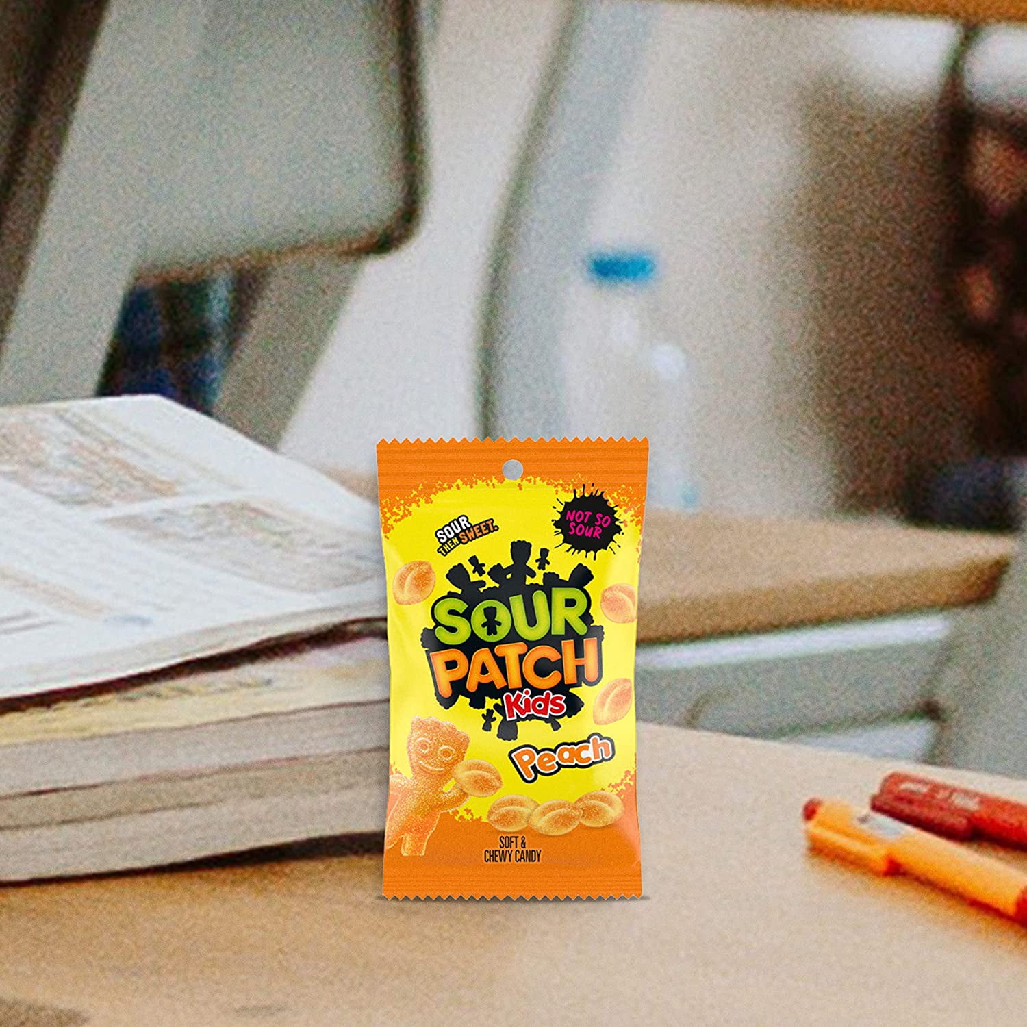 SOUR PATCH KIDS Peach Soft and Chewy Candy, 12-8.07 oz Bags
