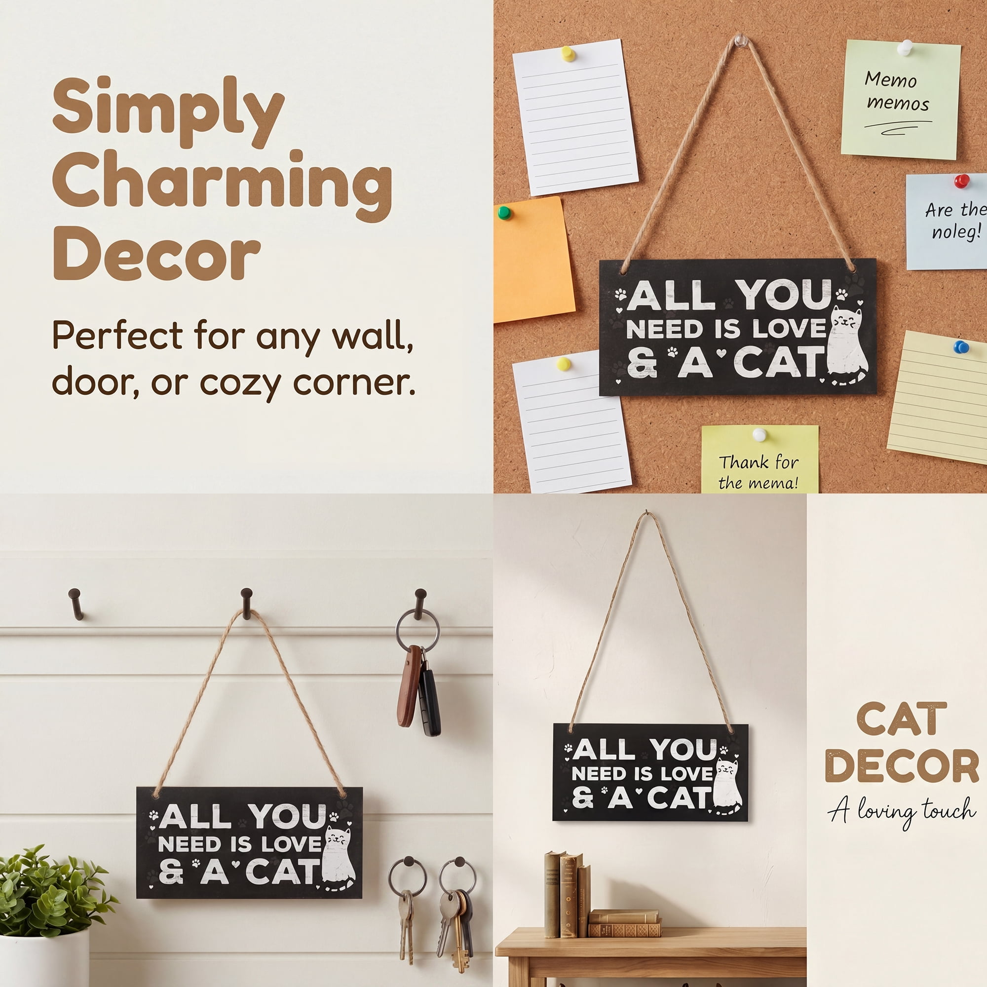 Unique Bargains Pet Sign Home Decor Decorative Wall Plaque Style G 3.9in