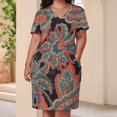 thumbnail image 3 of Vibrant Paisley Floral Dark Design Summer Dresses for Women Beach Boho, 3 of 5