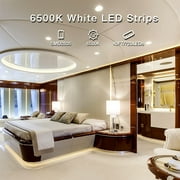 DAYBETTER White LED Strip Light, 40ft Dimmable Bright, 6500K 24V 720 LEDs 2835 Tape Lights for Bedroom, Kitchen