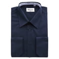 thumbnail image 2 of BERLIONI MEN'S CONVERTIBLE CUFF SOLID DRESS SHIRT-NAVY-M sleeve 34/35, 2 of 2