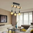thumbnail image 5 of Black Wood Grain Pendant Chandelier, Adjustable Chain for Custom Height, Perfect for Dining Room & Kitchen Islands, 5 of 5